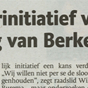 Eindhovens Dagblad; 12 november 2009, Geen burgerinitiatief voor andere bestemming van Berkenhuisje 