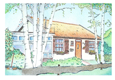 tekening van het Berkenhuisje